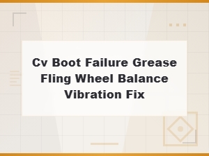 Cv Boot Failure and Grease Fling: How to Fix Wheel Vibration and Rebalance
